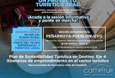 Peñarroya-Pueblonuevo acogerá una sesión informativa para impulsar iniciativas turísticas locales